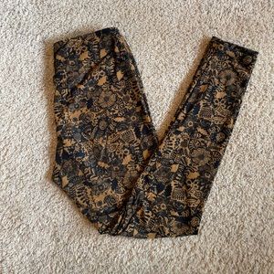 LuLaRoe OS leggings - Black/Yellow Gold